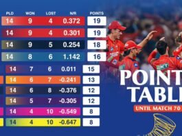 TATA IPL Point Table 2025