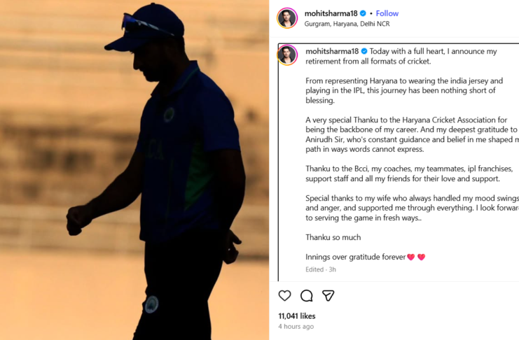 Indian Bowler Mohit Sharma Retires from All Cricket Formats