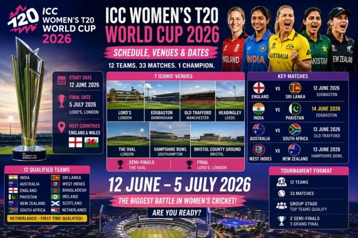 ICC Women’s T20 World Cup 2026 Full Schedule, Venues, Dates & Teams